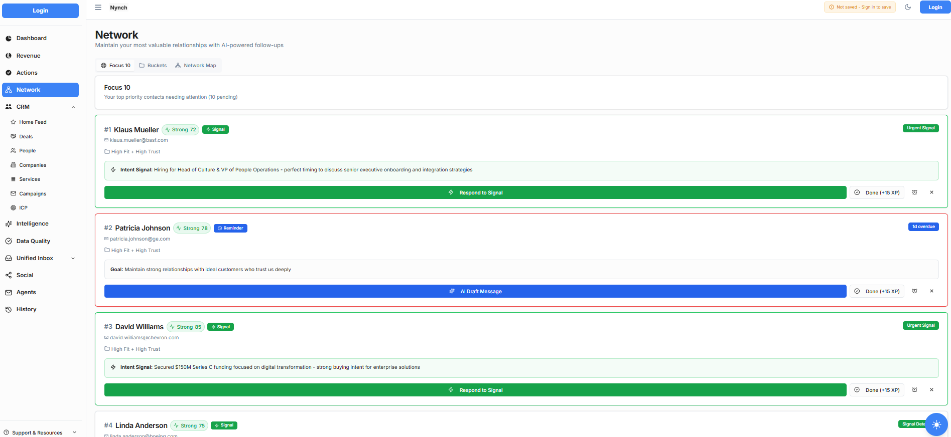 Network Intent Signals