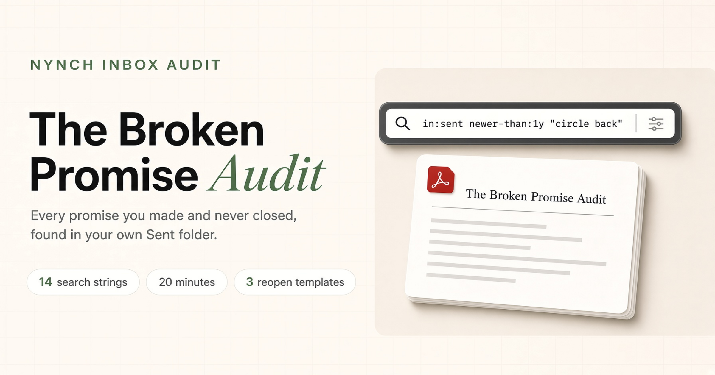 The Broken Promise Audit, a free Nynch resource