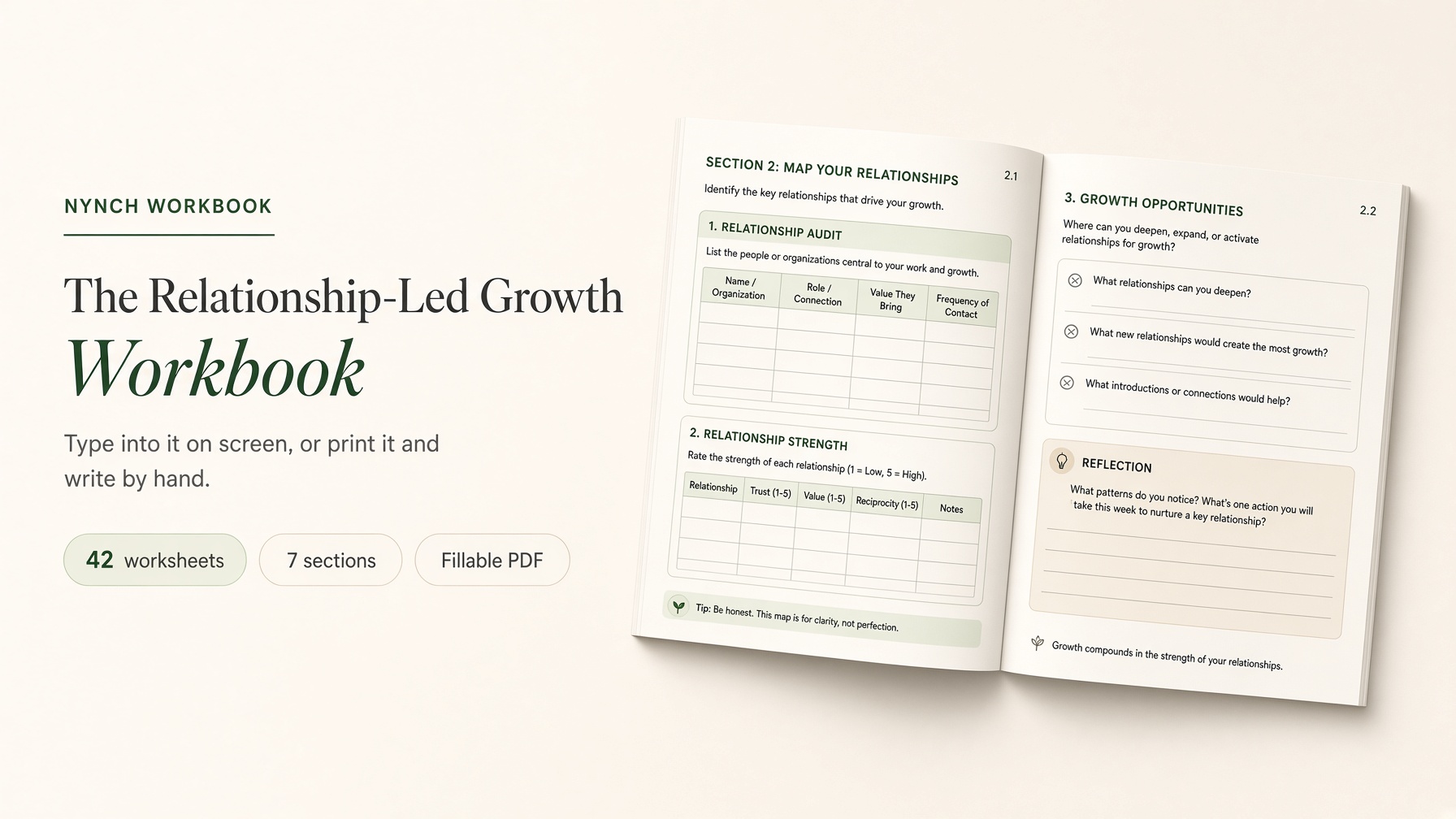 The Relationship-Led Growth Workbook, a free Nynch resource